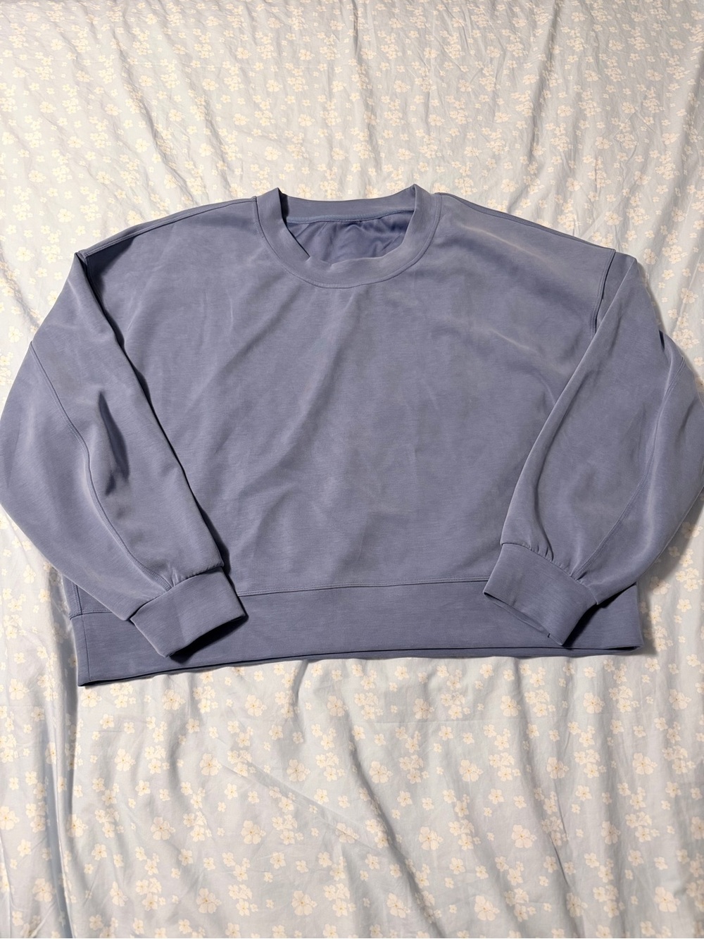 Lululemon SoftStream Perfectly Oversized Cropped Crew in Oasis Blue